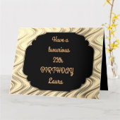 Luxus Gold Personalisiert 25. Geburtstag Karte (Gelbe Blume)
