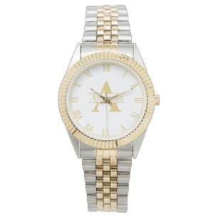 Luxus Gold Personalisiert Monogramm und Name Armbanduhr