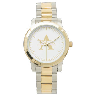 Luxus Gold Personalisiert Monogramm und Name Armbanduhr