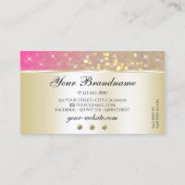 Luxus Gold Pink Lila Glitzer Diamanten Lounge Visitenkarte (Rückseite)
