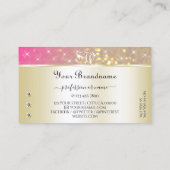 Luxus Gold Pink Lila Glitzer Diamonds Monogram Visitenkarte (Rückseite)