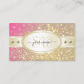 Luxus Gold Pink Lila Glitzer Diamonds Monogram Visitenkarte (Vorderseite)