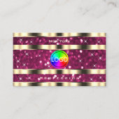 Luxus Gold Pink Sparkle Glitzer Stars Logo hinzufü Visitenkarte (Vorderseite)