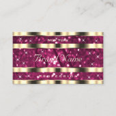 Luxus Gold Pink Sparkle Glitzer Stars Monogram Visitenkarte (Vorderseite)