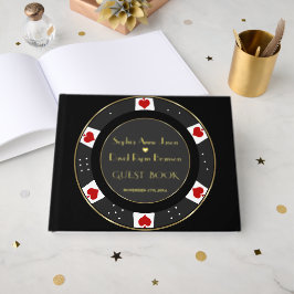 Luxus Gold Poker Chip Casino Hochzeit Gästebuch