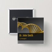 Luxus-Gold-Professionelle-Medizin-DNA-Strang Button (Vorne & Hinten)