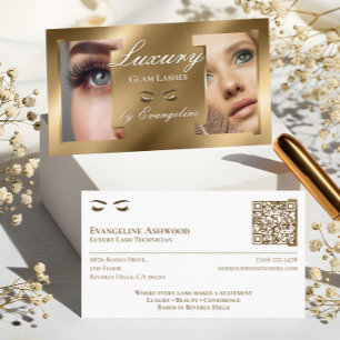 Luxus-Gold-Profi-Wimperntechniker-Fotos Visitenkarte