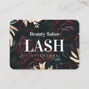 Luxus Gold Rose Lash Aftercare Card Visitenkarte
