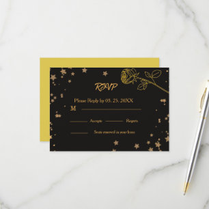 Luxus-Gold-RSVP-Hochzeitskarte RSVP Karte