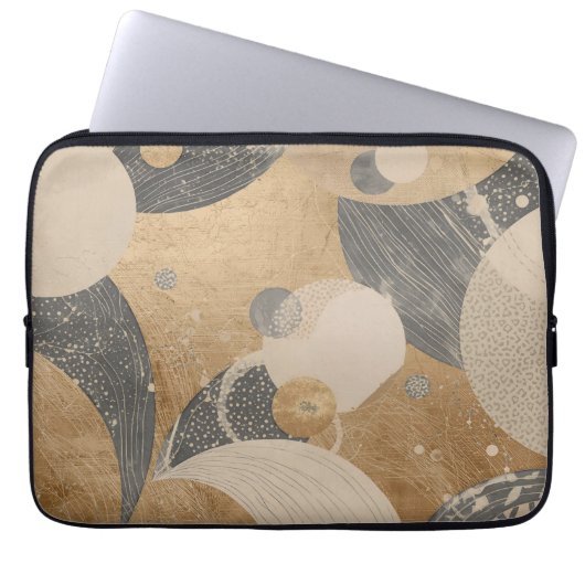 Luxus, Gold Schwarz Abstract, Cool, Trendig, Moder Laptopschutzhülle (Vorderseite)