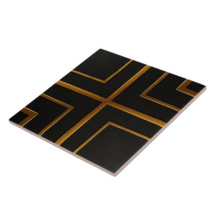 Luxus Gold Schwarz Geometrische Bar Deko Einlegear Fliese