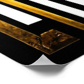 Luxus Gold Schwarz Geometrischer Deco Poster (Ecke)