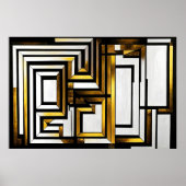 Luxus Gold Schwarz Geometrischer Deco Poster (Vorne)