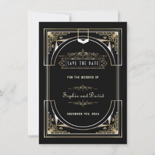 Luxus Gold Schwarz Great 20er Jahre Stil Hochzeit Save The Date
