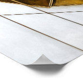 Luxus Gold Schwarz Marmor Abstrakt Poster (Ecke)