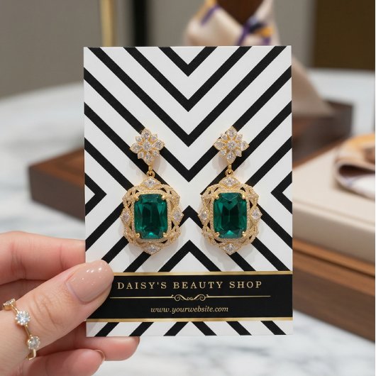 Luxus Gold Schwarz-weiß Earring Display Cards