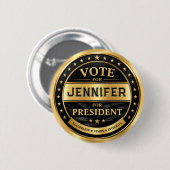 Luxus Gold Schwarze Kampagne Button (Vorne & Hinten)
