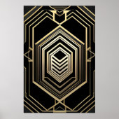 Luxus Gold Schwarzes geometrisches Schild (Vorne)