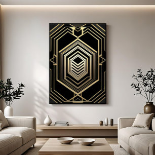 Luxus Gold Schwarzes geometrisches Schild