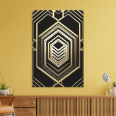 Luxus Gold Schwarzes geometrisches Schild (Insitu (Wohnzimmer))