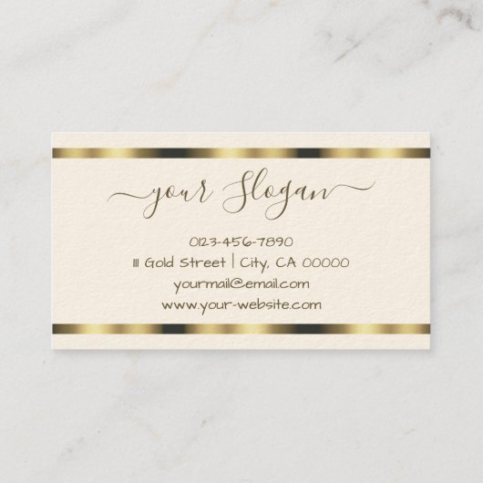 Luxus Gold Signature Handlettern Schriftart Chic Visitenkarte (Rückseite)