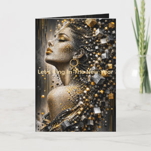 Luxus-Gold-Silber-Mosaik-Frauenporträt  Karte
