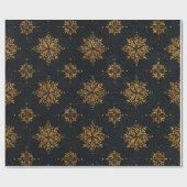Luxus Gold Snowflake Wrapping Paper Geschenkpapier (Flach)