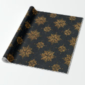 Luxus Gold Snowflake Wrapping Paper Geschenkpapier (Ungerollt)