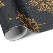 Luxus Gold Snowflake Wrapping Paper Geschenkpapier (Rolleneckpunkt)
