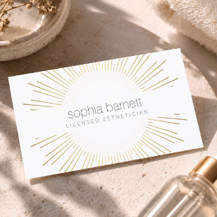 Luxus-Gold-Sonnenstrahl-Logo für Ästhetiker Visitenkarte