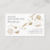 Luxus Gold Sparkle Backen Backen Utensil Bäckerei Visitenkarte (Rückseite)