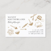 Luxus Gold Sparkle Bakers Floral Blender Visitenkarte (Rückseite)