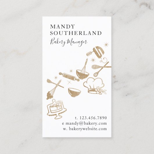 Luxus Gold Sparkle Bakers Golden Whisky Visitenkarte (Rückseite)