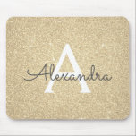 Luxus Gold Sparkle Glitzer Monogram Name Mousepad<br><div class="desc">Luxury Gold Sparkle Glitzer Monogram Name Mousepad. Dieses Mousepad kann auf Ihren Vornamen angepasst werden.</div>