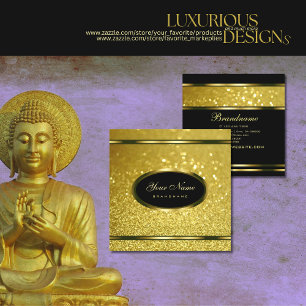 Luxus Gold Sparkling Glitzer auf dem Schwarzen Mee Quadratische Visitenkarte