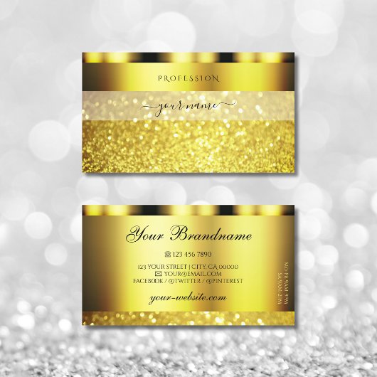 Luxus Gold Sparkling Glitzer Glamour Golden Visitenkarte