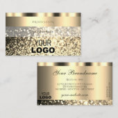 Luxus Gold Sparkling Glitzer Logo Shimmery Golden Visitenkarte (Vorne/Hinten)