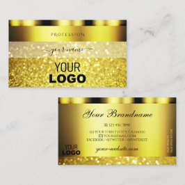 Luxus Gold Sparkling Glitzer mit Logo Glamour Visitenkarte