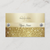 Luxus Gold Sparkling Glitzer mit Monogram Modern Visitenkarte (Vorderseite)