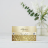 Luxus Gold Sparkling Glitzer mit Monogram Modern Visitenkarte (Stehend Vorderseite)