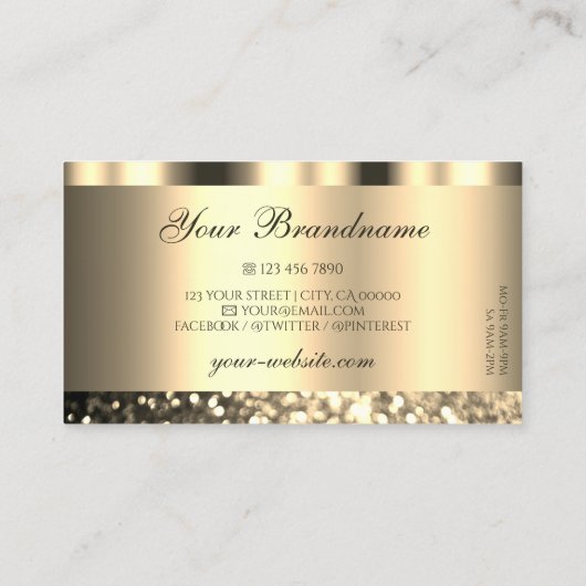 Luxus Gold Sparkling Glitzer Schimmery Golden Visitenkarte (Rückseite)