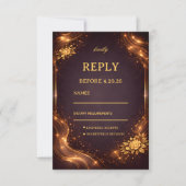 Luxus-Gold-Sparkling-Welle RSVP Karte (Vorderseite)