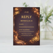 Luxus-Gold-Sparkling-Welle RSVP Karte (Stehend Vorderseite)