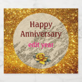 Luxus Gold Sparkling Wine Glitzer Marble Customiz Schaumweinetikett (Einzelnes Label)