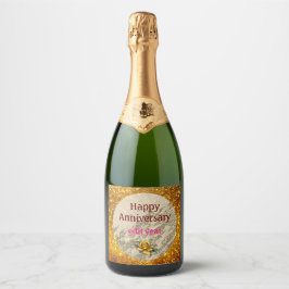 Luxus Gold Sparkling Wine Glitzer Marble Customiz Schaumweinetikett