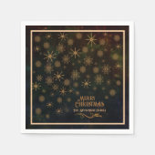 Luxus Gold Star & Snowflake Weihnachtsessen Serviette (Vorderseite)