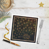 Luxus Gold Star & Snowflake Weihnachtsessen Serviette