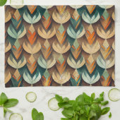 Luxus-Gold-Teal-Art-Deco-Abstraktes-Muster Geschirrtuch (Gefaltet)
