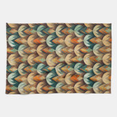Luxus-Gold-Teal-Art-Deco-Abstraktes-Muster Geschirrtuch (Horizontal)