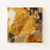 Luxus Gold Teller Sparkle Monogram Square Notizblock (Rückseite)